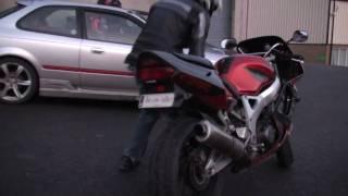 CBR900 vs ZX6R exhaust flame