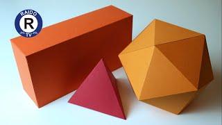 HOW TO MAKE A PAPER TETRAHEDRON? TRIANGULAR PYRAMID. THREE-DIMENSIONAL SHAPES. TETRAHEDRON. #RAIDOTV