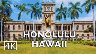 4K Capital of Hawaii - Downtown Honolulu Oahu - Walking Tour