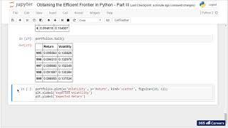 Py 87 Obtaining the Efficient Frontier in Python   Part III