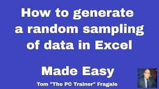 How to generate a random sampling of data in Excel -generating random sample data in Excel 2016 2013