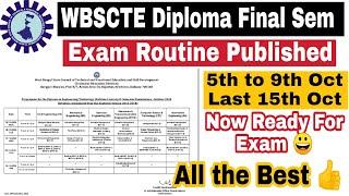 WBSCTE Diploma Online Examination Routine Published for Final Semester Students. 5th to 9th Oct Exam