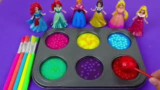 Satisfying Video I How to make Princess Lollipops in to Heart Pool AND Rainbow Painted Cutting ASMR