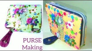 DIY Handmade purse at home-Zipper bag making-Female hand purse tutorial-New Purse making ideas