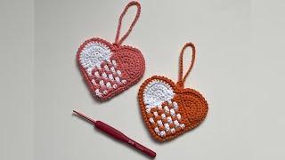 Crochet - Heart Shaped Mini Pouch ️