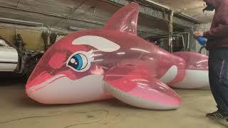 Popping and Destroying Giant IW 5m Pink Whale Preview