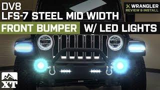 Jeep Wrangler JL DV8 LFS-7 Steel Mid Width Front Bumper w LEDs 2018 Review & Install