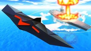 NUCLEAR UFO Bomber vs Boss Aircraft Carrier in Ravenfield