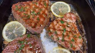 GARLIC BUTTER TUNA STEAK  TUNA STEAK RECIPE  TUNA RECIPE  FRUGALLYT