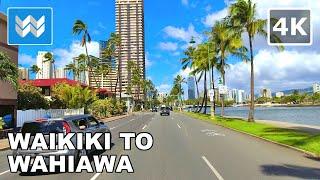 4K Hawaii Driving Tour - Waikiki to Dole Plantation in Wahiawa via Interstate H1 H201 H2 Highway