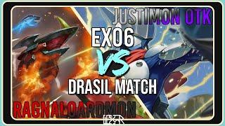 Justimon vs Ragnaloardmon Digimon TCG EX6 Drasil Match Match Commentary
