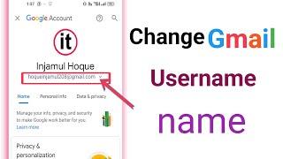 how to change gmail ID name. how to change gmail account name.কিভাবে জিমেইল আইডি নাম পরিবর্তন