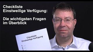 Checkliste Einstweilige Verfügung - Die wichtigsten Informationen im Überblick