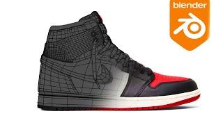 Timelapse 3D Modeling Jordan 1 Sneakers in Blender