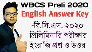 WBCS Preliminary 2020 English Questions and Answers - Answer Key - English Grammar & Vocabulary