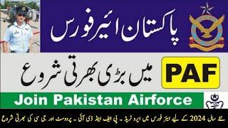 Join Pakistan Air Force As Airmen  PAF NCOs & GDMOs Provost & JC Jobs 2024