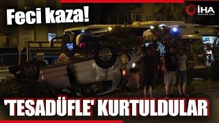 Antalyada Trafik Kazası Otomobille Takla Attılar Tesadüfle Kurtuldular