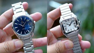 Đẹp Cặp Đôi Cartier Santos và Omega Aqua Terra Mới Về  ICS Authentic 0982298881