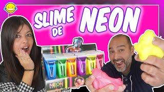 NUEVO SLIME NEON  Utilizamos nuevas pinturas que brillan  Jordi y Bego Momentos Divertidos