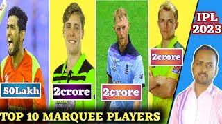 Top 10 Marquee Players From Auction List  IPL 2023 Marquee Players  IPL 2023 Auction  Cricket My