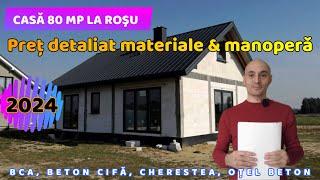 CASǍ 80 mp PREȚ la ROŞU. Lista de materiale și cantitǎți