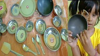 Real cooking set Mini kitchenset. Adwitiyas  Khelna Bati..