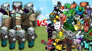 MINECRAFT RAID vs MODDED ARMY in Minecraft Mob Battle