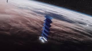 SpaceX Starlink satellites deploying their solar arrays