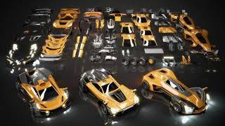 Kitbash3D – Veh Supercars for Unreal Unity Houdini Blender Cinema 4D 3ds Max 3D Models download