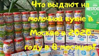 Что выдают на молочной кухне в Москве в 2020 году в 8 месяцев?