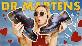 DIY DOCS heart dr martens x lazy oaf ️  CRICUT iron-on shoes tutorial