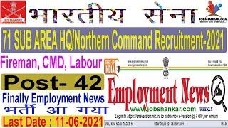 71 Sub Area Recruitment Employment News