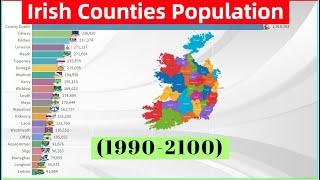 Irish Counties by Population1990- 2100 Ireland - Contaetha na hÉireann de réir Daonra