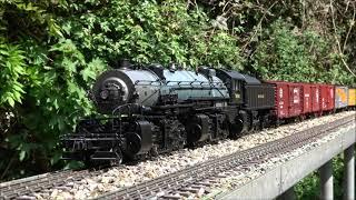 Erie Triplex 2-8-8-8-2 Giant Articulated locomotive - Gauge 1 by MTH running in the Garden