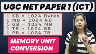 Ugc Net Paper 1 Ict in Hindi  Memory Unit Conversion