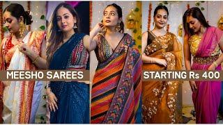 *Huge* Meesho Affordable Saree Haul  Trendy Designer Wedding Sarees  Mahima Giri