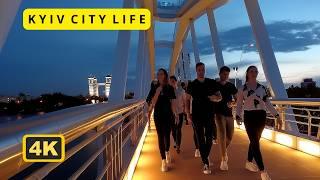UKRAINE. Secrets of Night Kyiv After Sundown. No Electricity Walking Tour 4K