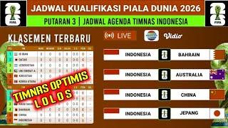 Jadwal Indonesia vs Bahrain - Putaran Ke 3 Klasemen Drawing Kualifikasi piala dunia 2024 Terbaru