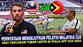 🟢SOMBANG DULUAN‼️Pelatih Malaysia U16 Malah Ngomong Gini Usai Bantai Timor Leste 5-0..