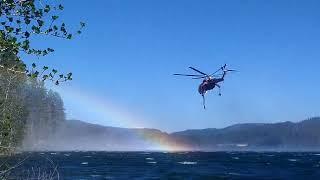 #CalFire Transport #Rainbow While Refilling on #Lake #Siskiyou #California