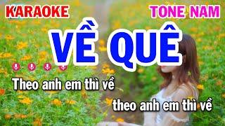 Karaoke Về Quê Tone Nam Nhạc Sống Cha Cha