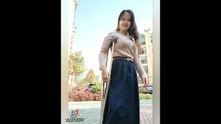 The beautiful woman with polio walks on one crutch #polio