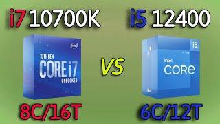 i5 12400 vs i7 10700K - Benchmark and test in 7 Games 1080p