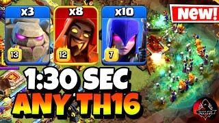 Th16 Golem Witch Super Wizard Attack With 12 Zap Spell  Best Th16 Attack Strategy in Clash of Clans