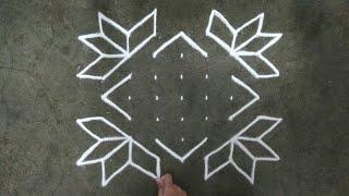 Beautiful 7×1 dots rangoli designs  easy dots rangoli for beginners  thipkyanchi rangoli