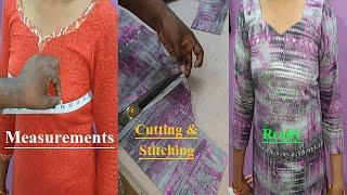 Simple Kameez Measurements Cutting and Stitching Full Tutorials