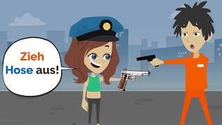 Mia arbeitet als Polizist