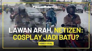 Viral Video Pemotor Ngotot Lawan Arah Netizen Kenapa Malah Cosplay jadi Batu?