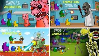Among Us Animation 8  Granny Siren Head Piggy Plants vs Zombies  어몽어스 좀비 애니메이션