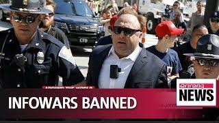 Apple Facebook YouTube ban conspiracy theorist Alex Joness Infowars